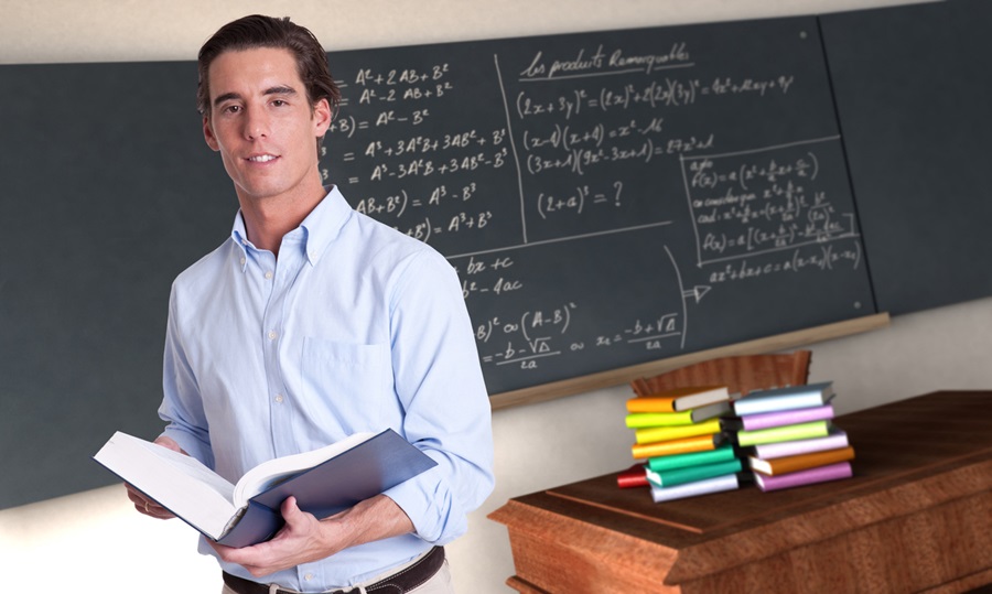 Male teacher in the classroom